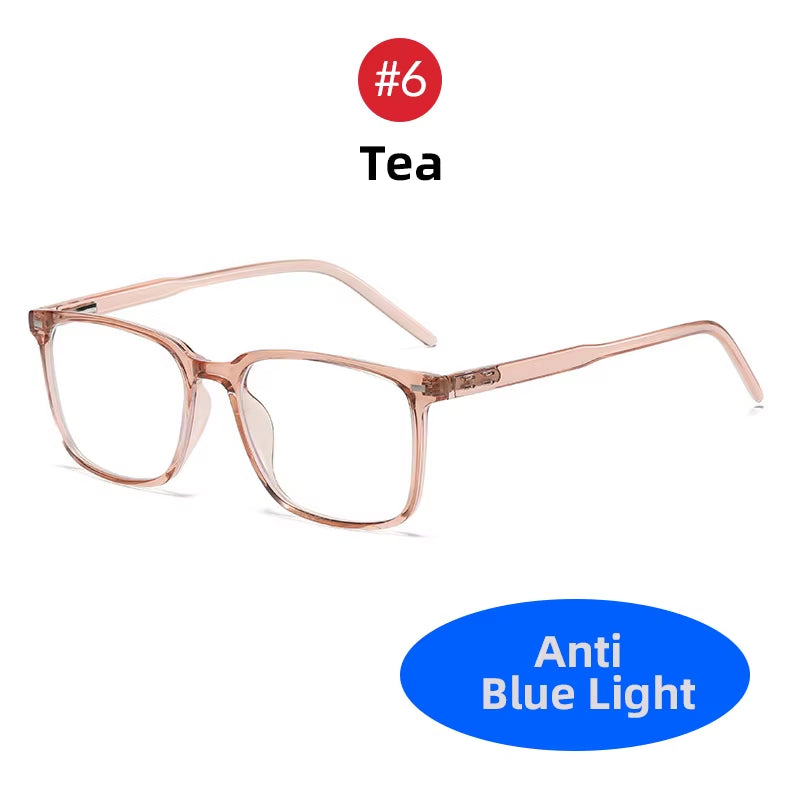 2025 Square Blue Light Blocking Glasses Men TR90 Light Frame anti Blue Ray Eyeglasses Women Classic Computer Eyewear