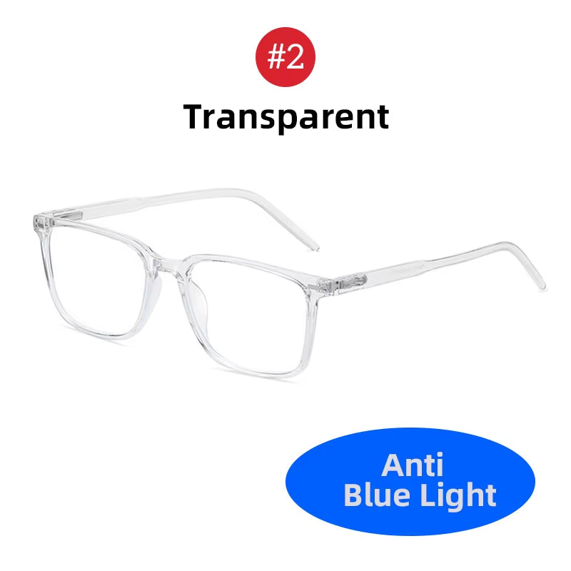 2025 Square Blue Light Blocking Glasses Men TR90 Light Frame anti Blue Ray Eyeglasses Women Classic Computer Eyewear