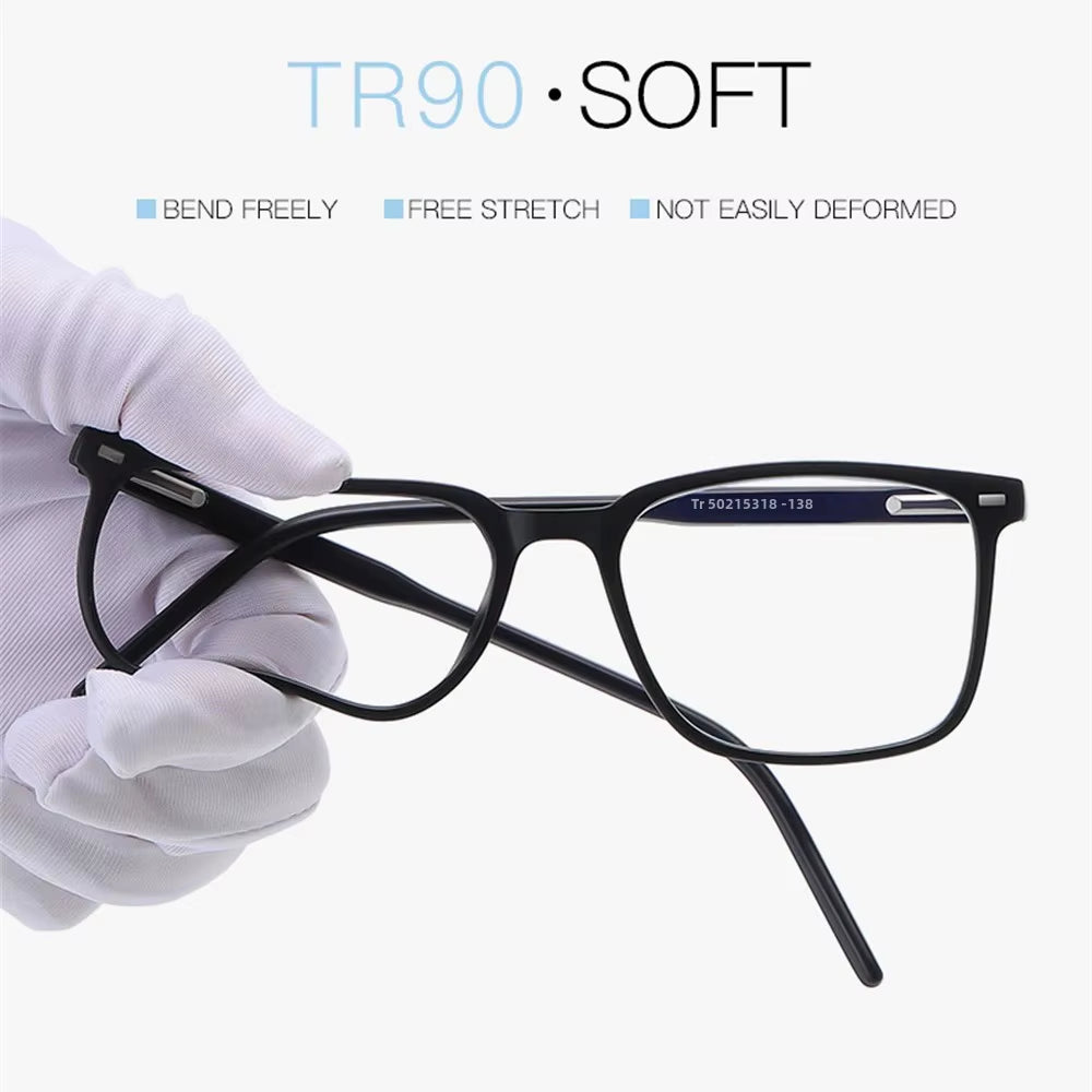 2025 Square Blue Light Blocking Glasses Men TR90 Light Frame anti Blue Ray Eyeglasses Women Classic Computer Eyewear