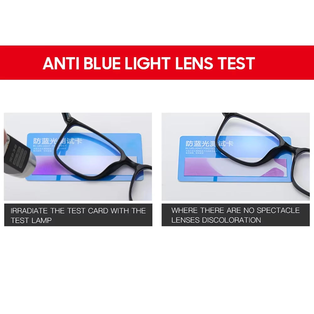 2025 Square Blue Light Blocking Glasses Men TR90 Light Frame anti Blue Ray Eyeglasses Women Classic Computer Eyewear